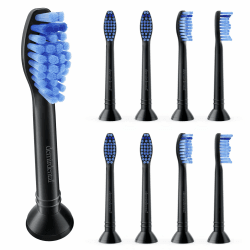 8er demirdental Aufsätze für Philips Sonicare Ersatzbürsten ProResults Medium Schwarz