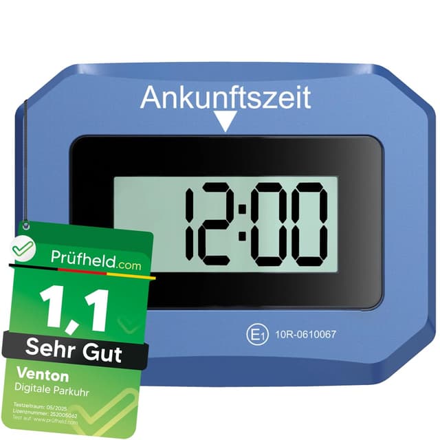 🚗 VENTON Elektronische Digitale Parkscheibe mit Zulassung | SEHR GUT, Note 1,1