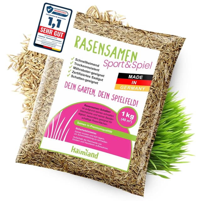 Halmland® Rasensamen schnellkeimend 1kg für 40m² 🌱🏡