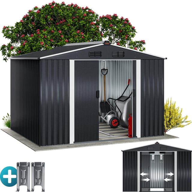 🏡 GARDEBRUK® XXL Metall Gerätehaus 5m² mit Fundament 260x205x180cm 🌿