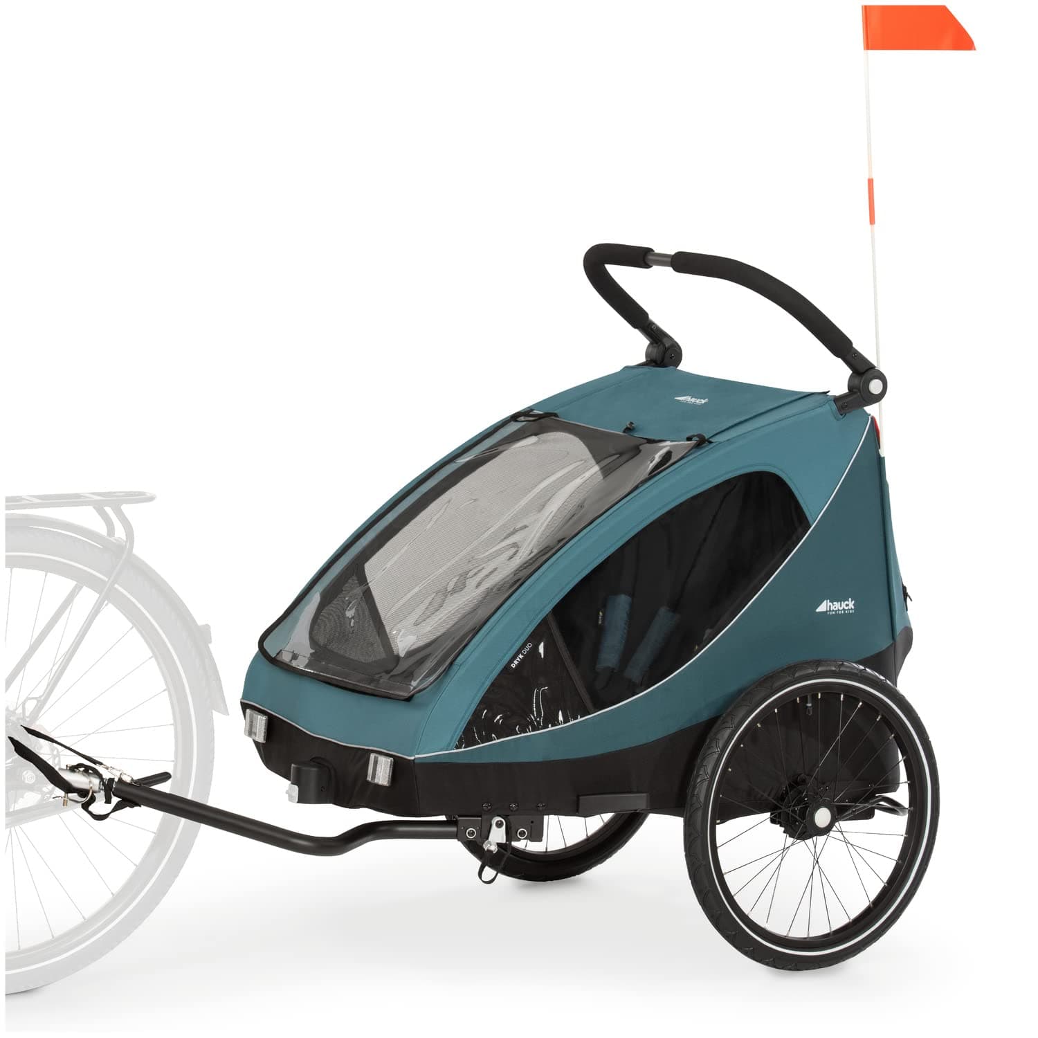 Hauck Dryk Duo 2in1 Fahrradanhänger für Kinder und Haustiere in Petrol