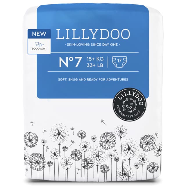 👶💙 LILLYDOO hautfreundliche Baby Windeln - Größe 7 (15+ kg), 17 Stück - NEU