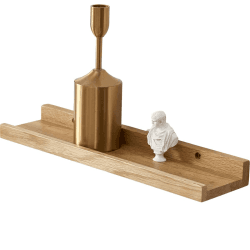 🌿 Gieanoo Bilderleiste Holz, 30cm Eiche Regal Massiv Schweberegal
