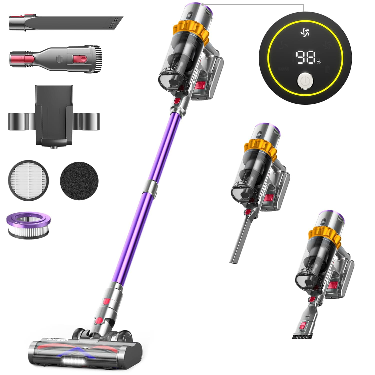 Angebot: Anyson 45000Pa/550W/70Min Staubsauger Kabellos