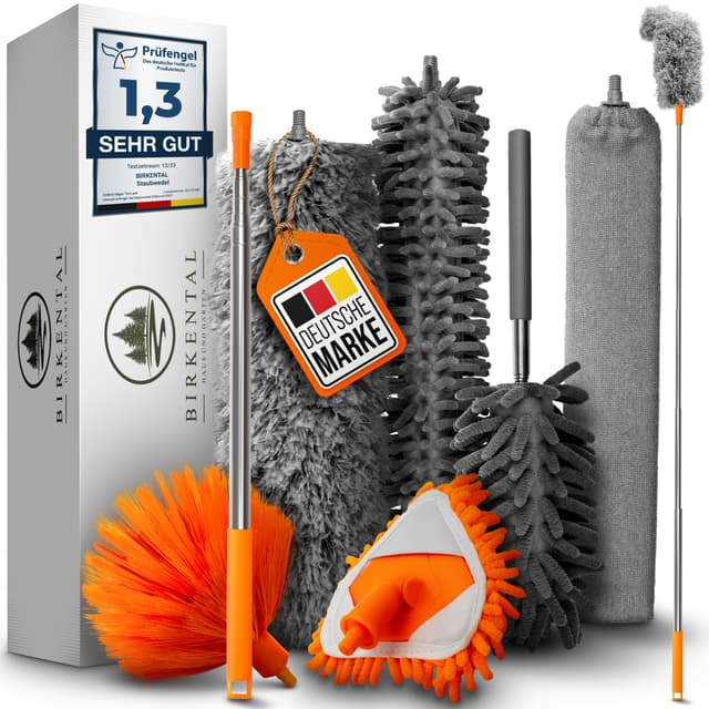 Birkental Staubwedel Teleskop lang [TESTSIEGER] im 7 teiligen Set 🌟