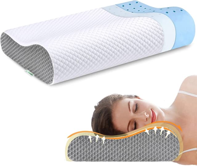 🌙🌟 Ecosafeter 2025 Neues Upgrade Hohe Dichte Memory Foam Kissen Kopfkissen - Ergonomisches Orthopädisches Schlafkissen für Nacken- und Schulterschmerzen 🌟🌙
