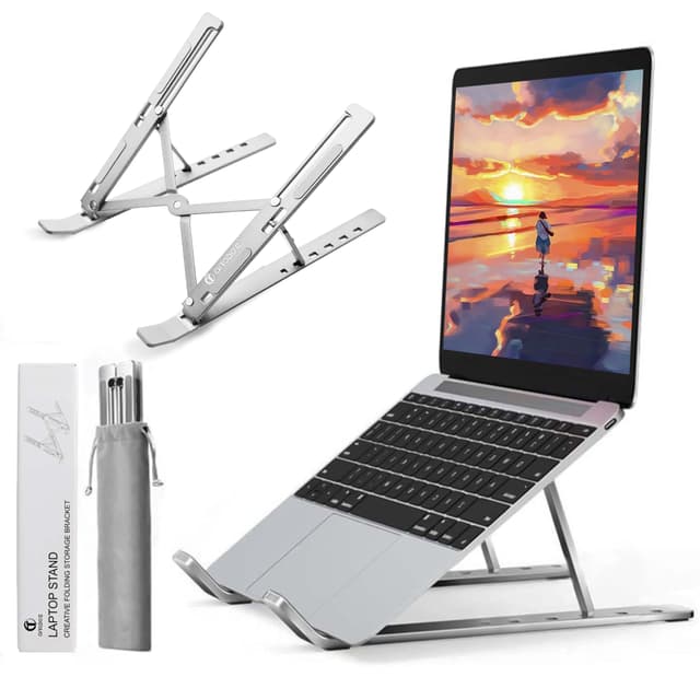 🌟 AiTodos® Laptop Ständer aus Aluminiumlegierung - 6 Gänge Anpassen, Leicht & rutschfest
