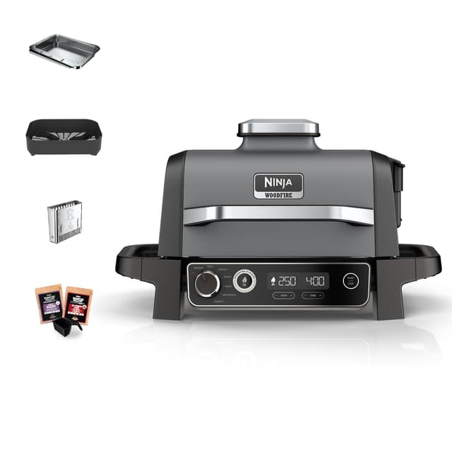 🔥🍔🔥 Ninja Woodfire Elektrogrill: Camping-Grill, Smoker & Heißluftfritteuse