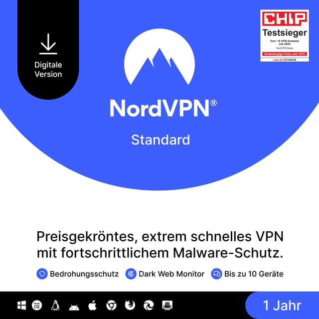 Sparen Sie mit NordVPN Standard 1-Jahres-Abo! 🛡️🔒