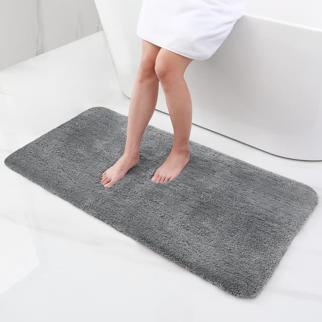 🛁 Homaxy Badezimmerteppich rutschfest Waschbar Badematte - 60 x 120 cm, Grau