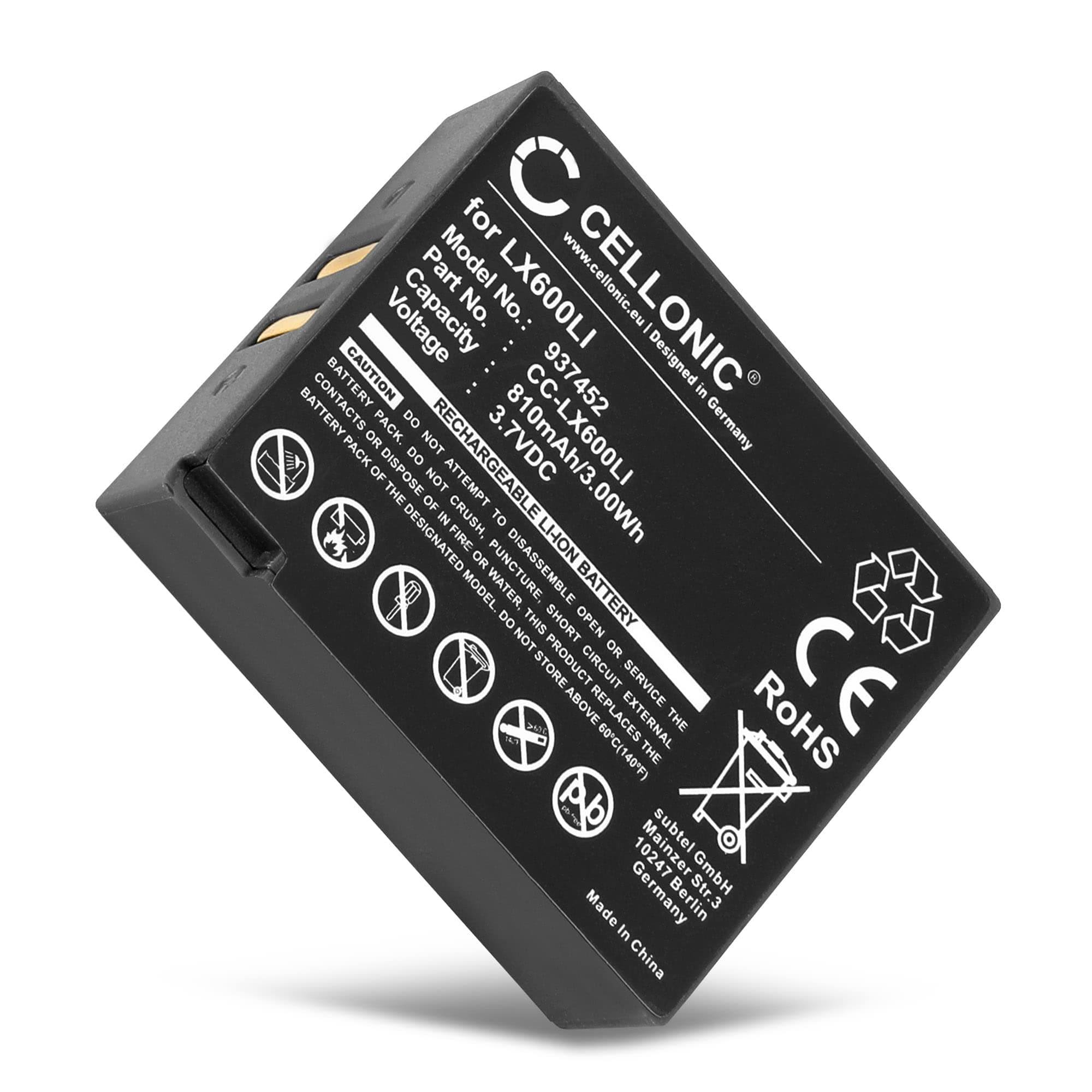 CELLONIC Akku für Headset kompatibel mit Eartec Ultralite, HUB, Hub Systems (810mAh, 3.7V) - Ersatzakku LX600LI
