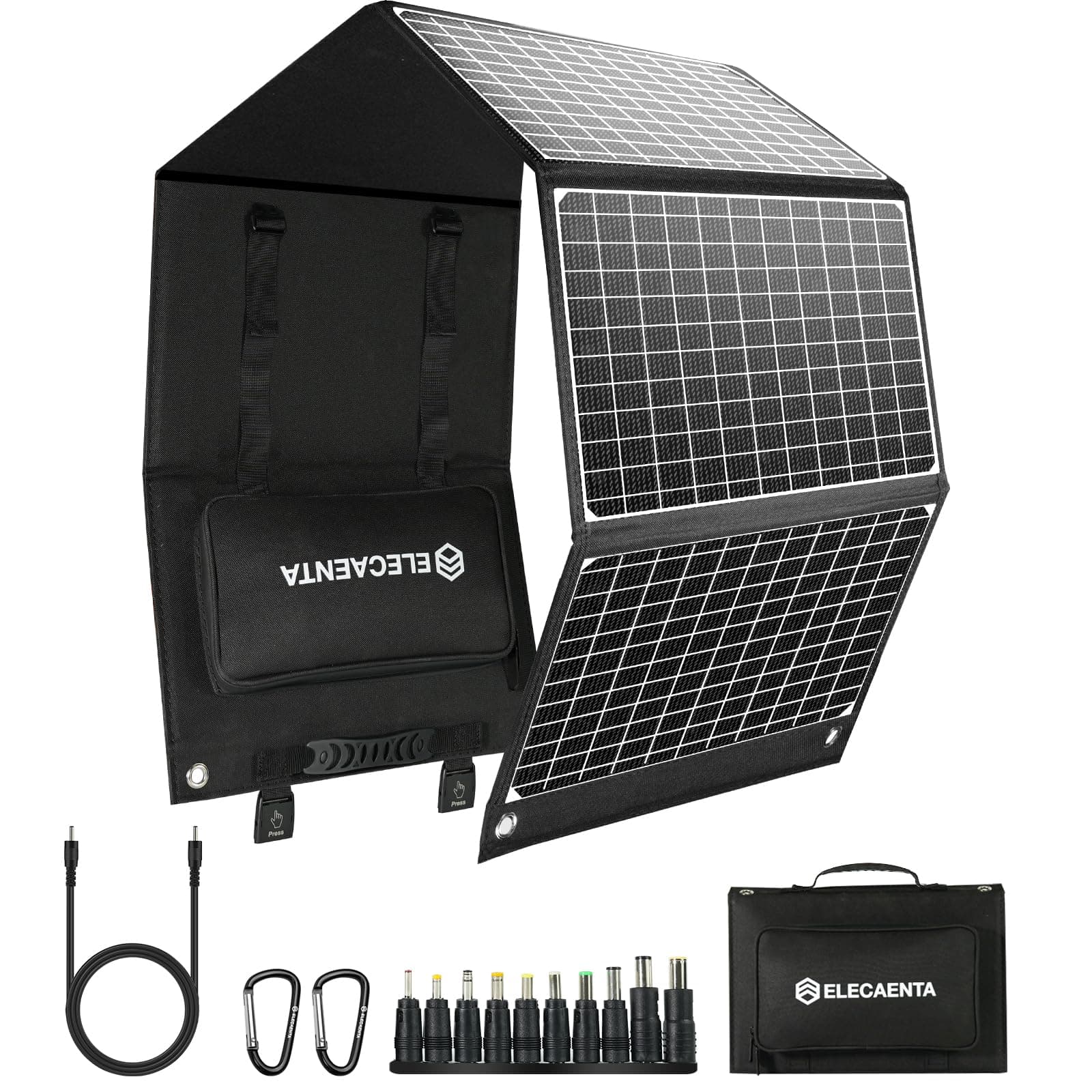 🔋🌞 ELECAENTA 60W Faltbares Solar Ladegerät - 1,6KG 60W(NEU) - Outdoor Camping Wasserdicht
