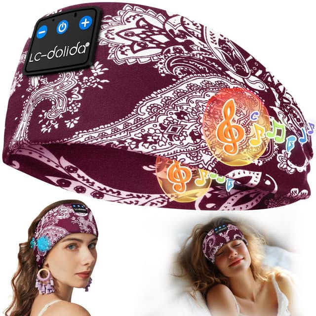 LC-dolida Schlafkopfhörer Bluetooth Stirnband Kopfhörer