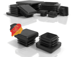 PD® Lamellenstopfen 25x25 mm für Vierkantrohr - Vierkant Endkappen aus PE Kunststoff - Quadratstopfen Schwarz - 10 Stk