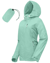 🌧️ 33,000ft Regenjacke Damen Wasserdicht - Leichte Jacke mit Kapuze 🌿
