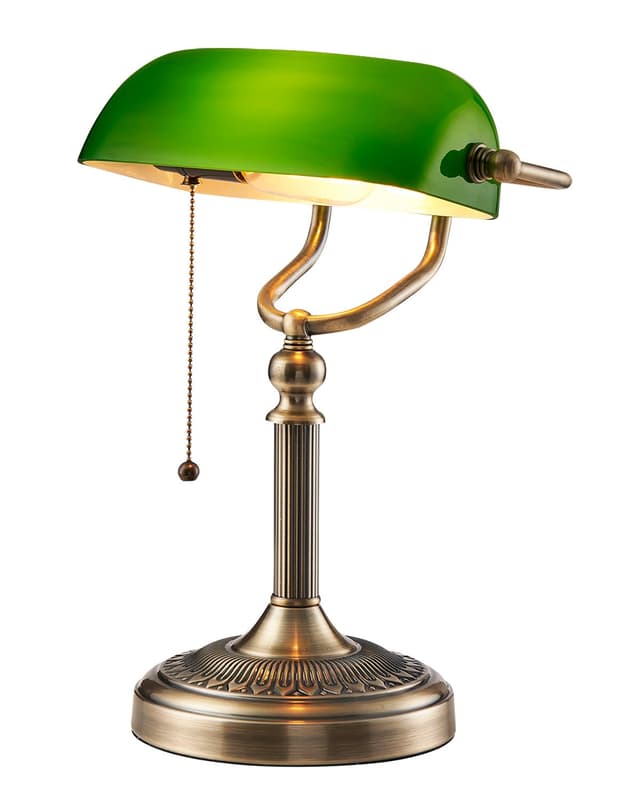 Neue Bankers-Schreibtischlampe aus grünem Glas 🌿💡