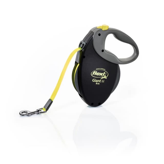 🐶 Flexi® Giant S/M Gurt 8 m schwarz, neon-gelber Gurt, Roll-Leine für Hunde bis 25 kg Neon M: 5m (<25kg) Neon 🐾