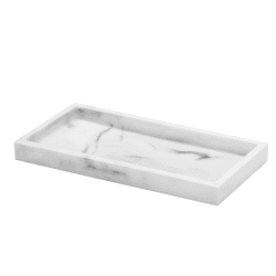 Luxspire Badezimmertablett aus Kunstharz, weißer Marmor, 20,3 x 10,2 cm 🛁🌿