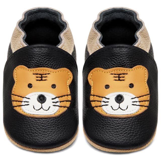 🦄👶 IceUnicorn Krabbelschuhe Baby Lauflernschuhe Jungen Mädchen Weicher Leder Babyhausschuhe Kleinkind Rutschfeste Lederschuhe Baby 18-24 Monate Schwarzer Tiger Angebot