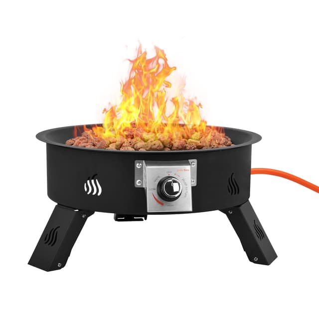 🔥🏕️ Onlyfire Tragbare Gas-Feuerstelle mit 4kg Lavastein - Outdoor Feuerschale für Camping und Hinterhof