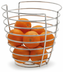Moderner blomus -WIRES- Korb aus verchromtem Stahl 25 cm