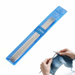 🧶🎁 Coopay 5 Stück Edelstahl Nadelspiel 2,75 mm Stricknadeln Set 🎁🧶
