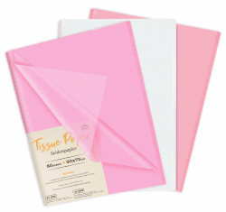Anstore 60 Blatt Seidenpapier Weiß und Rosa Transparentpapier 50x75 cm