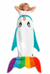 Regenbogen Narwal-Fisch Decke - Meerjungfrau Decke Mehrfarbig L: 142 cm 🌈🧜‍♀️