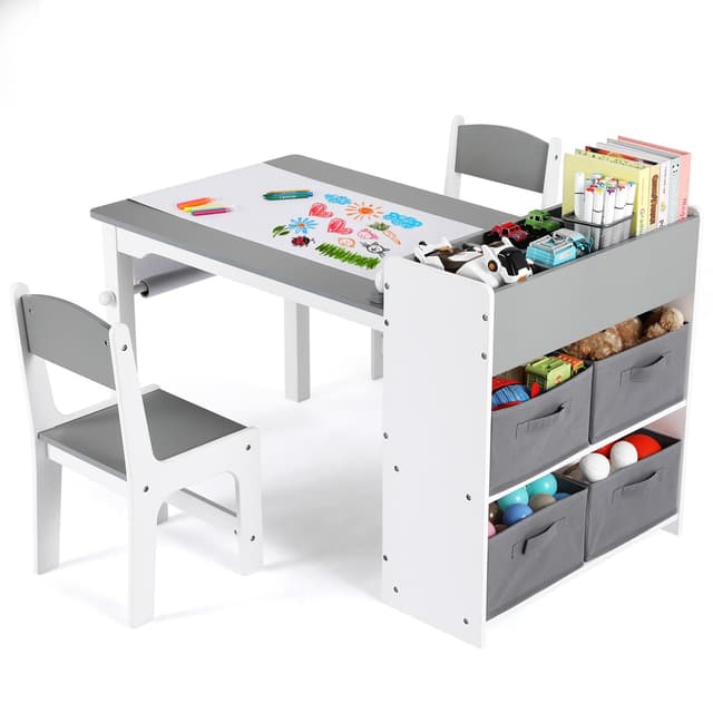🌟 Clevich Kindertisch mit 2 Stühlen - Kinder Tisch Stuhl Set Holz 🎨📚