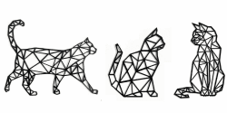 🐱🎨 Pet-Jos 3er-Set Katze Wanddeko Holz Katze Wanddekoration