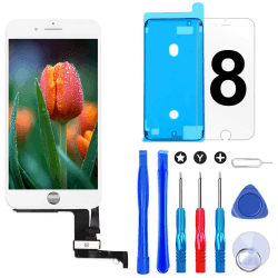 Brinonac Für iPhone 8/SE 2020 Display LCD Touchscreen Digitizer Ersatz Bildschirm Front Komplettes Glas mit Werkzeug und Display Schutzfolie (4,7", Weiß) 8GW01 Weiß