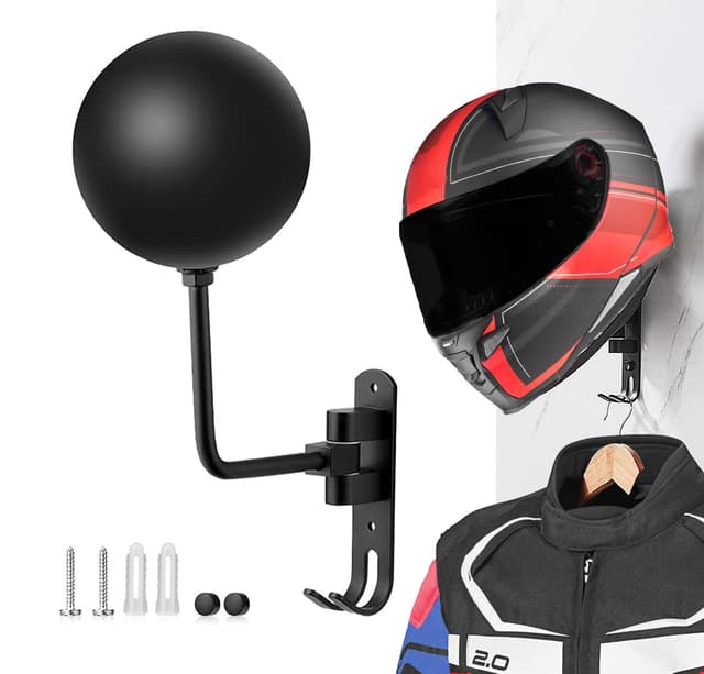 🏍️ Motofans Helmhalter Wand Wandmontage aus Aluminiumlegierung (1 Stück) Schwarz - Deal des Tages!