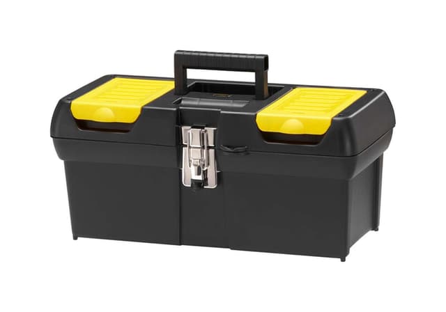 🔧🧰 STANLEY Werkzeugkoffer leer/Werkzeugbox Werkzeugkasten - Werkzeugkiste (16 Zoll, mit herausnehmbarer Ablage, zwei Organizern, Metallschließen, Kunststoffgriff) 1-92-065 Millenium, 16 Single
