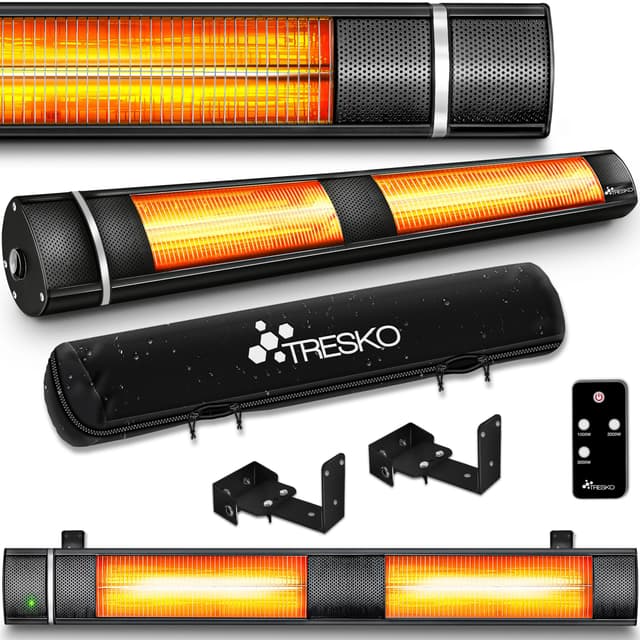 🔥 TRESKO Infrarot Heizstrahler 3000W mit Fernbedienung | Wärmestrahler Terrasse elektrisch 🔥