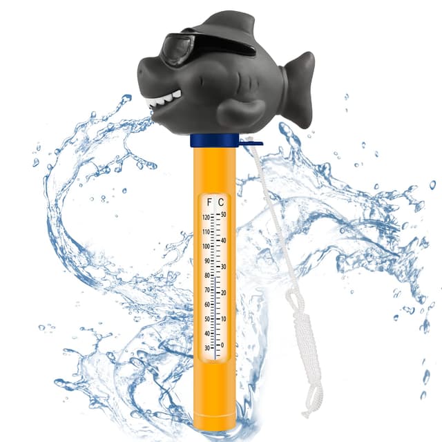 Cartoon-Hai Schwimmbadthermometer - Bruchsicher und farbenfroh 🦈🌡️
