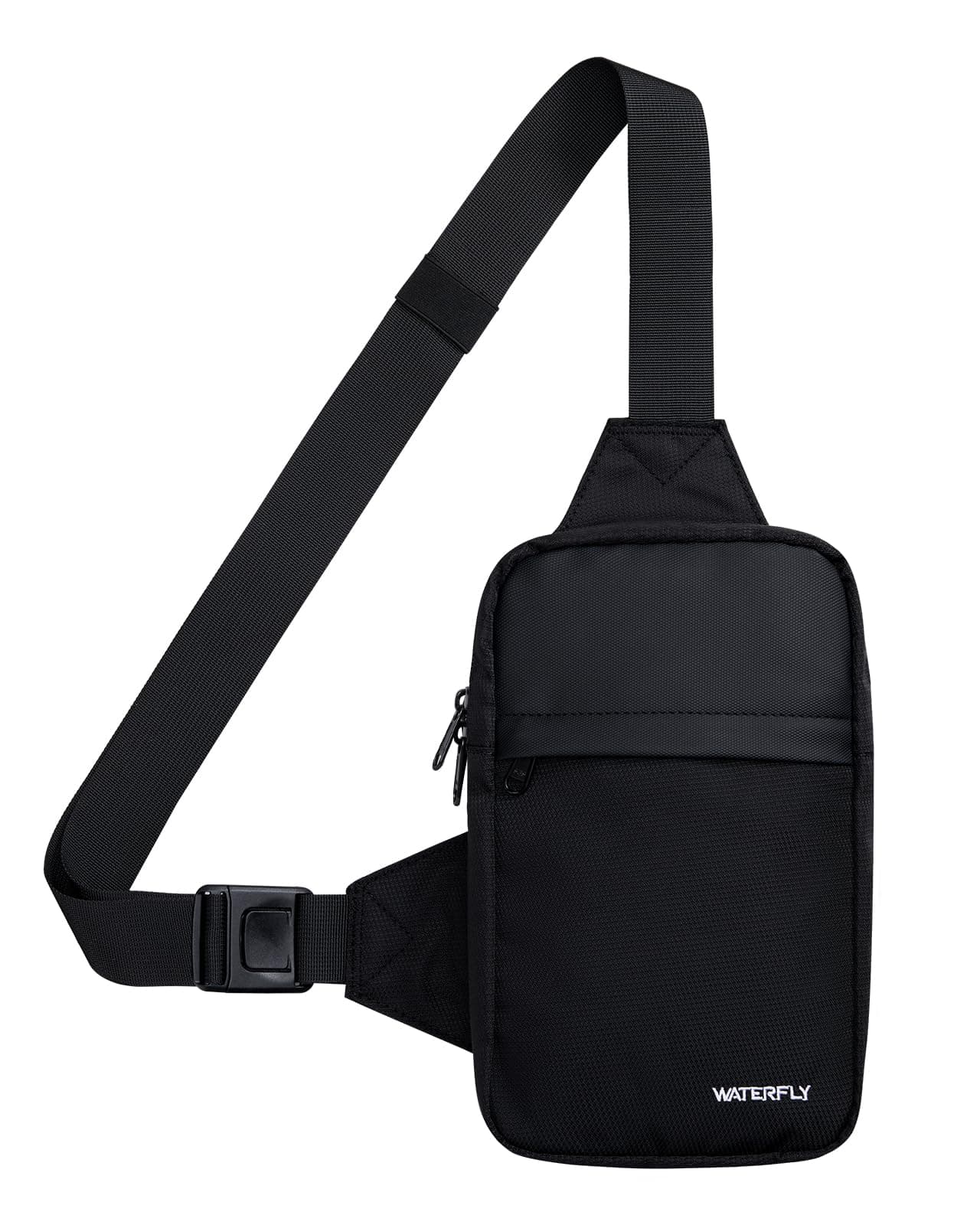 🎒 Wasserfly Umhängetasche Crossbody Brusttasche Schultertasche: Sling Bag Tasche Herren Klein Handtasche Crossover Crossbag Schulter Männer Handy Bauch Sportarten Wandern Schwarz