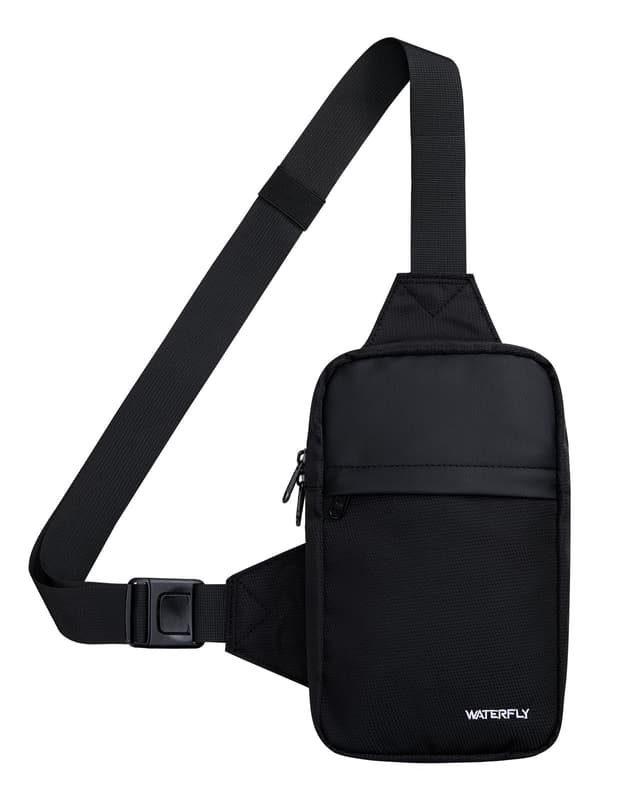 🎒 Wasserfly Umhängetasche Crossbody Brusttasche Schultertasche: Sling Bag Tasche Herren Klein Handtasche Crossover Crossbag Schulter Männer Handy Bauch Sportarten Wandern Schwarz