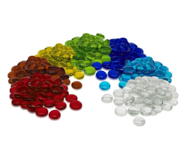 Erment - Hübsche Glasnuggets bunt - 800g 🌈 formschön - Glassteine bunt, Muggelsteine, Dekosteine I Vase, Legematerial, basteln