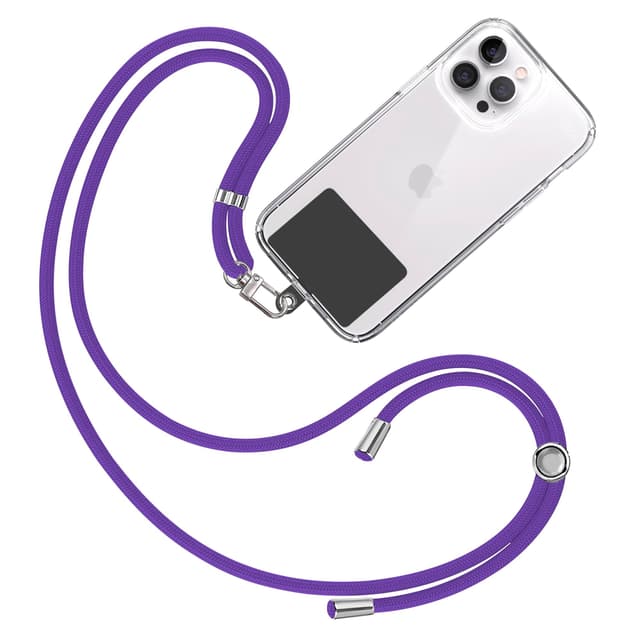 📱🔑 TBOC Band Handykette Schlüsselband Kette Handyschnur [Violett] - Zum Aufhängen Nacken Umhängen Universal für Handy mit Pad [Schwarz]