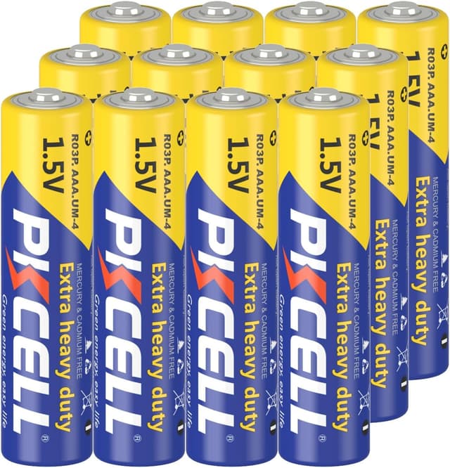 AAA 1,5V Hochleistungsbatterien Zink-Kohle 12 Stück - PKCELL Gelb ⚡️🔋