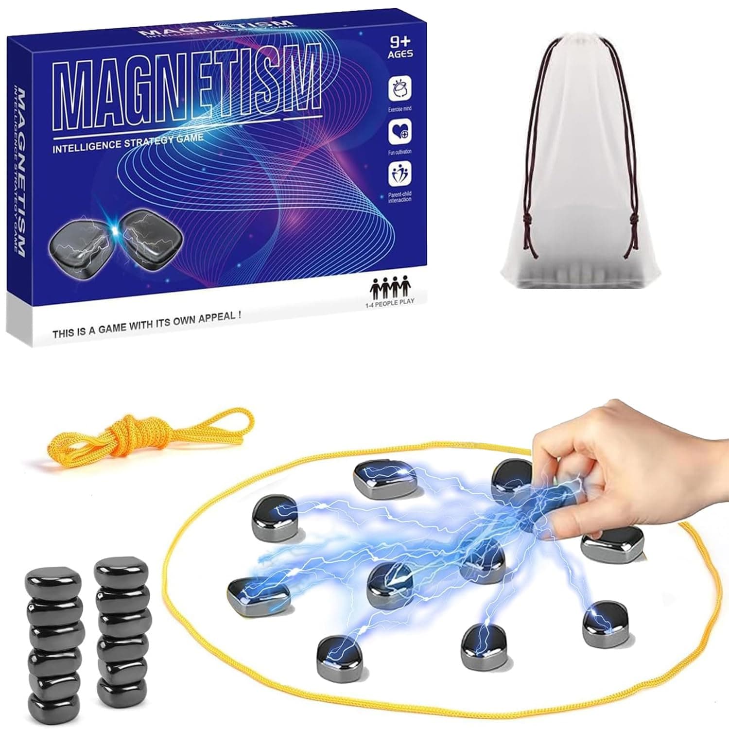 FLYGRRIV Magnetspiel - Tragbares Puzzle Checkers Spiel