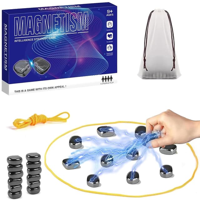FLYGRRIV Magnetspiel - Tragbares Puzzle Checkers Spiel