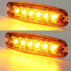 🚨🚛 ETUKER 2X 6LEDS Frontblitzer Orange 12/24V Stroboskop Blitzer Heckwarnanlage 🚛🚨