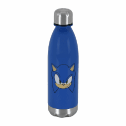 🎮 Sega-Sonic Face-Flasche, Blau, 7 x 27 cm - Sonderangebot!