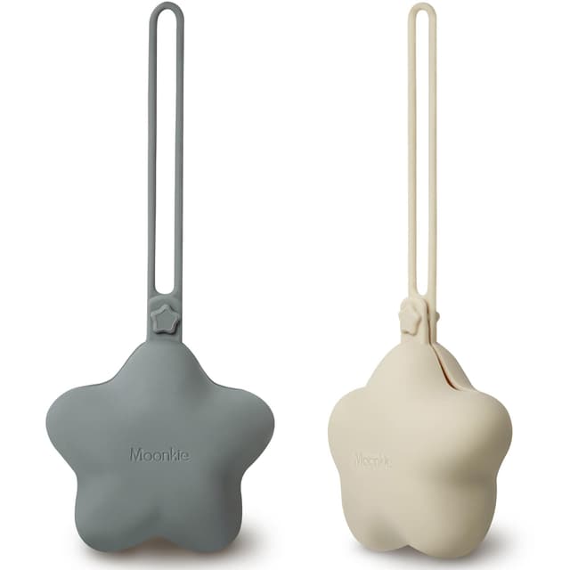 Moonkie Schnullerbox Silikon - Dummy Boxen 2er Pack 🌙👶