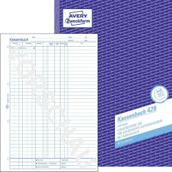 📚 AVERY Zweckform 426 Kassenbuch (A4, 100 Blatt) - Weiß Papier 1 Stück 📝