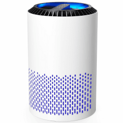 AROEVE Luftreiniger für Schlafzimmer, 7 W Luftreiniger mit H13 HEPA Filter, 🌬️🍃 Rauch, Pollen, Hautschuppen, Haare, Gerüche, 22 dB Schlafmodus für Schlafzimmer und Büro, DH-JH01A, Weiß