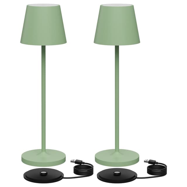 K-Bright Dimmbare LED Akku Tischleuchte - 2 Stück Grün