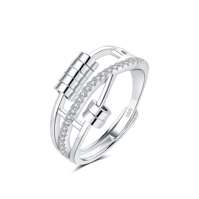 Cangall Silber Anxiety Rings - Spinner Fidget Ring Dekompressionsringe