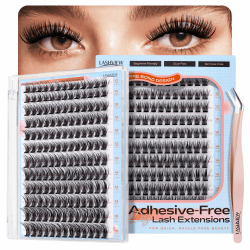 🌟 LASHVIEW Selbstklebende Wimpern, Press On 156Pcs! 🌸 DIY Wimpernverlängerung Kit 🌺